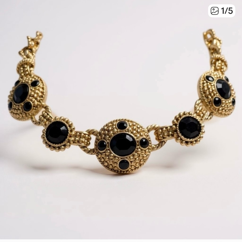 Swarovski Gold and Black Statement necklace